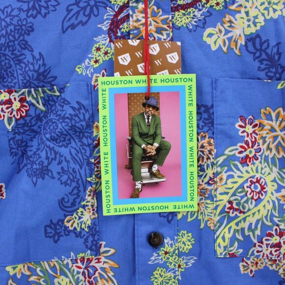 Houston White X Target Shirt Men Medium M Multicolor Floral Pattern Collared NWT - Picture 5 of 9